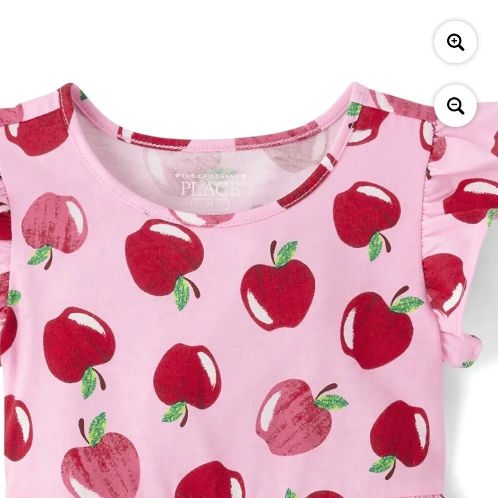 The Children’s Place Toddler Girls Red Apple Dress Size 5T NWT
